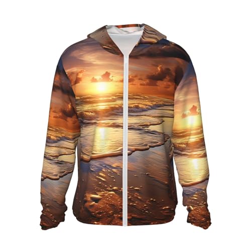 Veste à capuche de protection solaire UPF 50+ avec fermeture éclair intégrale