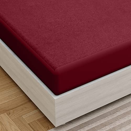 Image of Amigos 100% Waterproof Ultra Soft Cotton Feel Terry Mattress Protector King Size 72 inchx 72 inch | Breathable Hypoallergenic Elastic Fitted Mattresses Cover (72x72, Maroon)
