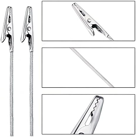 Metal Wire Alligator Clamps , 50 Pcs Long-Tailed Alligator Iron Clip , Photo Craft Wire Clip for Hobby Modeling DIY Card Photo Memo , Silver