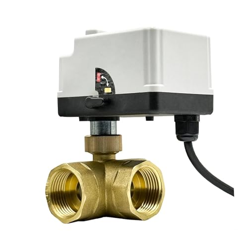 Válvula de bola motorizada de 3 vías con interruptor manual de latón de 12VDC tipo L de media pulgada 2