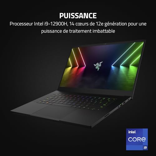 Razer Blade 15 Advanced Model PC Portable Gaming 15 6" UHD 144Hz i9 NVIDIA GeForce RTX 3080 Ti DDR5 1TB Clavier AZERTY Chroma RGB - vue 2