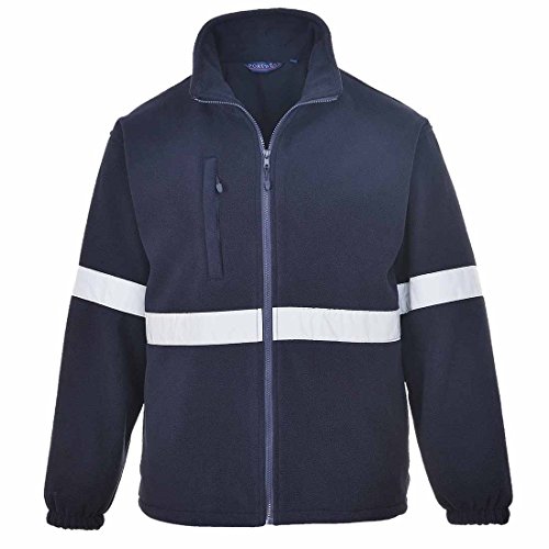 Image of Portwest Workwear Mens Iona Lite Hi-Vis Band Safety Fleece Jacket Navy 4XL