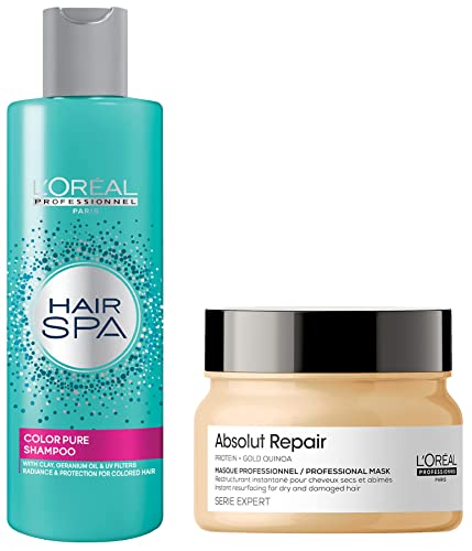 Image of L'Oreal Professionnel Absolut Repair Hair Mask with Protein & Gold Quinoa for Dry and Damaged Hair, Serie Expert, 250gm