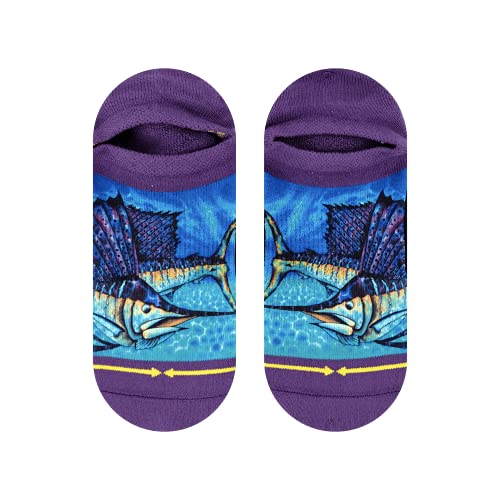 MERGE4 Jean Baptiste Sail Fish Purple Unisex Artist No Show Sock