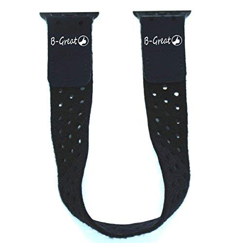 MAITER Breathable Hook and Loop Armband for Compatible with 42mm, 44mm, 45mm, 49mm Apple Watch Series 3, 6, 9, Ultra (Black, 1.5 cm Nylon Mesh Band)