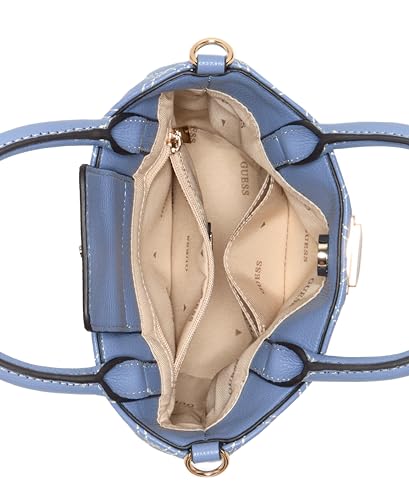 Bolso bandolera GUESS Giully II Mini Tote, sofisticación texturizada gris azulado 4