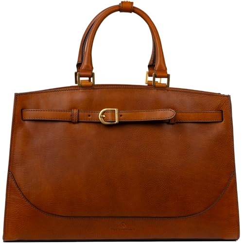 Image of Time Resistance Leather Handbag for Women - Full-Grain Leather Tote Bag - Top Handle Shoulder Bag