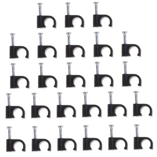 BUGUUYO - BUGUUYO 500 pièces Clips de Câbles Plastique avec Clous Acier Organisateur de Fils pour Gestion de Câbles Au Bureau Maison Fixation Facile et Solide