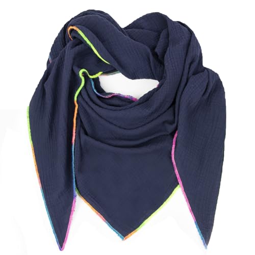 Gloop Damen XXL Dreieckstuch Halstuch Schal Ohne Kratze an Haut Herbstschal Sommerschal dünner Leichter Schal Made in Italy