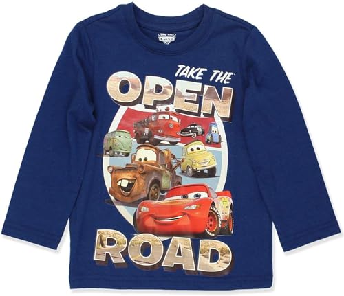 Disney Cars Lightning McQueen Boys Long Sleeve Shirt for Toddler and Big Kid