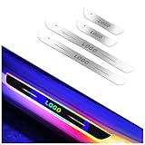 Car Door Sills Led Magnetic, Custom Logo Or Text Led Door Sills for Car, 7 Colors/28 Change Modes Car Pedal Lights, Auto-Sensing, Car Door Welcome Courtesy Lights