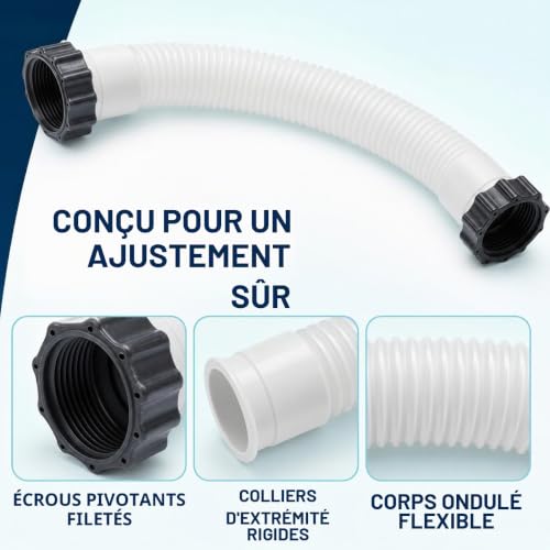 Tuyau flexible de piscine Intex 11535, 40,6 cm pour pompe à filtre Intex, accessoires de filtre à saumure et à sable (1 paquet) – vue 4