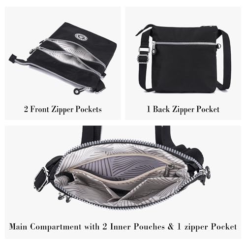 AOCINA Crossbody Purses for Women Lightweight Small Travel Bag Shoulder Purses and Handbags with Multi Zipper Pockets3