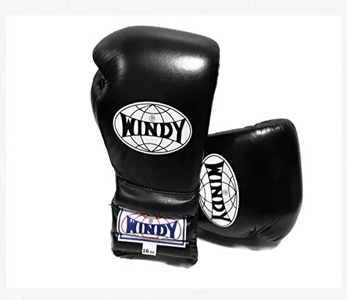 Windy Boxing Lace Up Gloves Bgl Black Muay Thai Kickboxing Mma K1 Sparring Training Gloves 8,10,12,14,16,18 Oz (18 Oz) #TOP3
