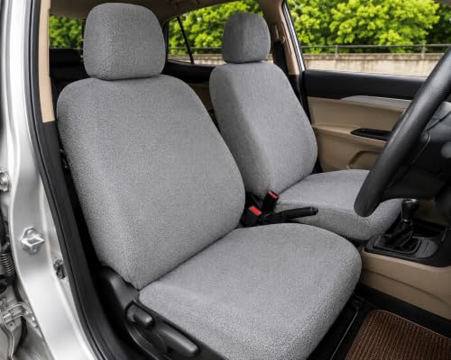 Image of JK Curtains Universal Fit Car Seat Cover Towel for 5 Seater Cars | Soft Plush Fabric Front & Rear Seat Covers with Headrest Covers | Full Seat Coverage | Washable & Reusable | Car Seat Protector