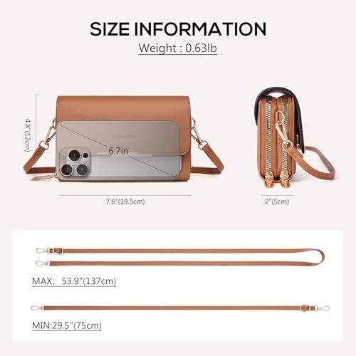 Image of Roulens Small Crossbody Bag for Women,Cell Phone Purse Women's Shoulder Handbags Wallet Purse with Credit Card Slots