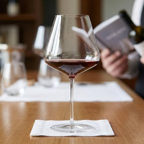 Verres à vin striés design élégant à long pied pour table chic | Lot de 2