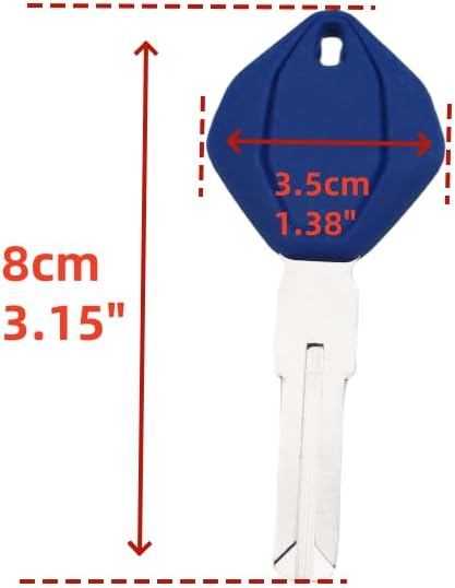 Motorcycle Key Embryo(Can Install Chips) for Ducati Streetfighter V4 V4S V4SL V2 Freedom 800 (Blue)