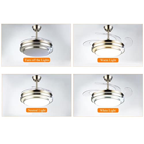 Ventilateur de plafond réversible à 3 vitesses avec éclairage led moderne - 7