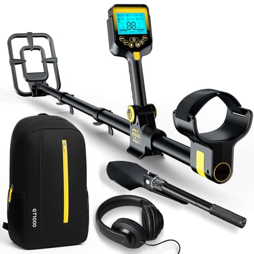 Metal Detector for Adults Waterproof - 2000mAh Chargeable Professional Cordless Gold Detector with LCD Display, Retractable Foldable Higher Accuracy Metal Detector with 10' IP68 Coil - OKESAM