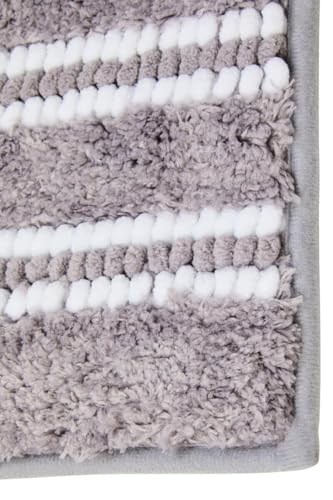 Image of DecorTwist Mosaic Super Soft Microfibre Bath Mat | 2000 GSM Anti-Skid, Quick Dry & Water Absorbent | Non-Slip Mat for Bathroom, Bedroom & Kitchen Floor | 60x40 cm | Style 1 Grey| Pack of 1