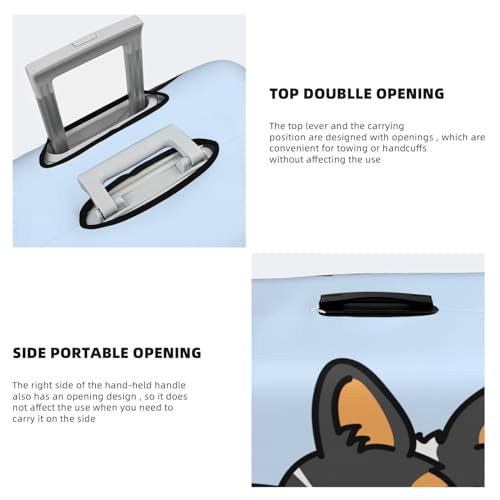 Spandex Travel Elastic Luggage Protector Suitcase Covers Fits 18-21 Inches Luggage, Funny and Cute Protective Washable Anti-Scratch Suitcase Cover Compatible with Cute Corgi Tricolor Dog3