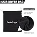 PACKOVE Hair Dryer Storage Bag Dustproof Drawstring Travel Organizer for Hair Dryer and Accessories Capacity Canvas Pouch for Home and Guest Room Use English Embroidery
