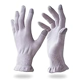 Migliore Wear 2 Pairs Cotton Gloves for Eczema with Touchscreen Fingers, Moisturising Gloves for Dry Hands, SPA, Hand Care, Eczema Gloves for Adults(Taro Purple-L/XL)
