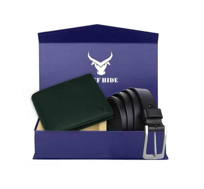 Leather Belt Ands Wallets Combo Set for Men -Zinc Casted Buckle - Formal & Casual Wear - Branded Mens Belt-image-32