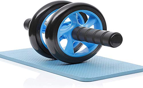 Anti Skid Double Wheel Total Body AB Roller Exerciser for Abdominal Stomach Exercise Training with Knee Mat Steel Handle-picture-21