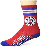 For Bare Feet NBA Los Angeles Clippers 4 Stripe Deuce Crew Socks Youth One Size