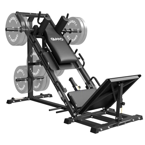 ZERELEK Beinpresse Hack Squat Kombigerät mit Linearführung 45 Unterkörpertraining mit Gewichtsablage für Quadrizeps Hamstrings Gesäß & Waden Home Gym Leg Day Equipment