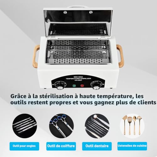 JOSBES Stérilisateurs d'outils, stérilisateur d'autoclave de stérilisation à Haute température de 8L 220°C pour la Clinique Dentaire du Salon d'ongles et l'utilisation Domestique personnelle (Blanc4) – vue 3