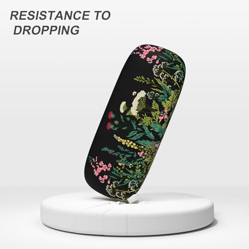 Image of Eyeglasses Case, Portable Hard Shell Protective Case for Glasses, Eyeglass Holder Box for Women with Cleaning Cloth