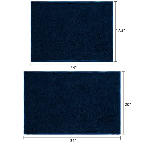 Abilliongo Bathroom Rugs Set Non Slip Bath Mat Chenill Soft Bath Mat For Bathroom Rug Water Absorbent Comfortable Bathroom Mat Rugs #TOP1