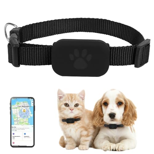 ZOYDP Localizador GPS Perros, Collar Localizador Gatos(Solo iOS), Ajustable Collar GPS Gatos