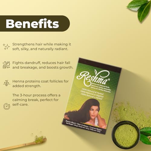 Reshma Beauty Ayurvedic Henna Color Natural Negro Intenso miniatura 5