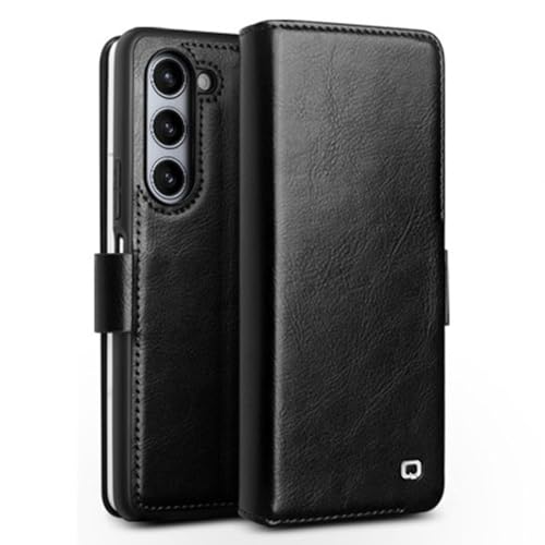 Étui Samsung Galaxy Z Fold 4 en cuir noir idéal pour le bureau et les voyages