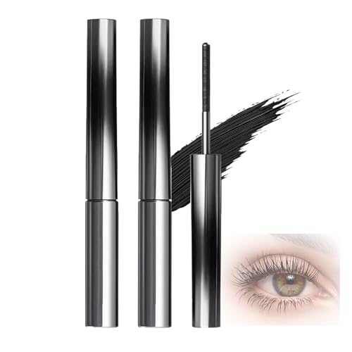 2PCS Tubing Mascara – Waterproof Smudge-Proof Black Mascara with Iron Wand, Long Lasting Curling & Lengthening for 3D False Lash Effect, Volumizing Thick for Women, No Flaking or Clumping