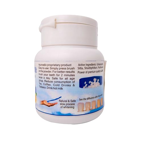 Image of Yunawhite Dantprabha Ayurvedic Medicinal Teeth Whitening Powder | Natural Teeth Whitening & Stain Remover | Herbal Dant Manjan for Plaque & Tartar Control | Fluoride & SLS-Free| Heals Sensitive |Fights Cavities & Bad Breath|Organic & Vegan