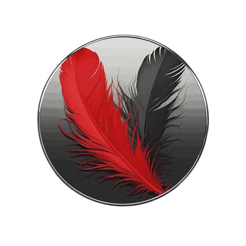 Red and Black Feather Fridge Magnets, Strong Flat Refrigerat