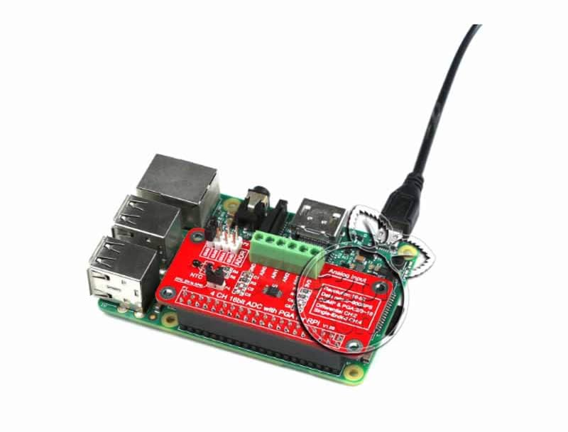 RPi-ADS1115-ADC Module, Precision 16-bit Analog-to-Digital Converter (ADC), I2C Interface for Raspberry Pi