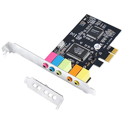 QNINE PCIe Sound Card for PC Windows 10, PCI Express Desktop Sound Adapter with Low Profile Bracket, 3D Stereo PCIe Audio Card for Windows XP 7 8