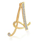 Xjoyous A-Z 26 Letters Letter Brooch Pins Initial Rhinestone Brooch for Women Gift Jewelry Gold
