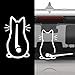 Cute Cat Car Decals - 2Pcs Waterproof Vinyl Car Window Stickers for Windshield, Easy Peel & Stick Automotive Decals for Car Decoration (White)
