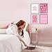 Locomiss Pink Dorm Decor Wall Art Posters, Preppy Y2K Teen Girls Wall Art Room Decor, Christian Pink Wall Dorm Decorations Prints for College Teen Girls, Set of 4 (8x10 Unframed)