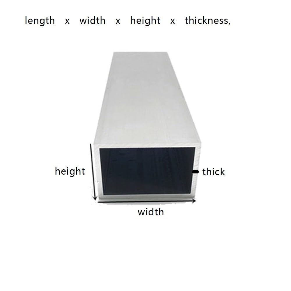 Aluminium-Metalllegierungsrohr, Breite 6–25 mm, Länge 100–500 mm, quadratisches Profil, DIY-Dekoration, Hohlrohr, 1 Stück(500 * 20 * 30 * 2MM)