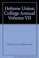 Hebrew Union College Annual Volume VII B003KDFAFY Book Cover