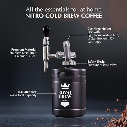 The Original Royal Brew Nitro Cold Brew Cafeteira – Presente para os amantes de café – Kit dispensad