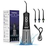 Water Flossing Cordless, Oral Irrigator for Teeth Care, Portable Water Teeth Cleaner with DIY Mode and 3 Replacement Jets, IPX7 Waterproof Electric Dental Flosser Pick for Travel/Home/Braces (Black)